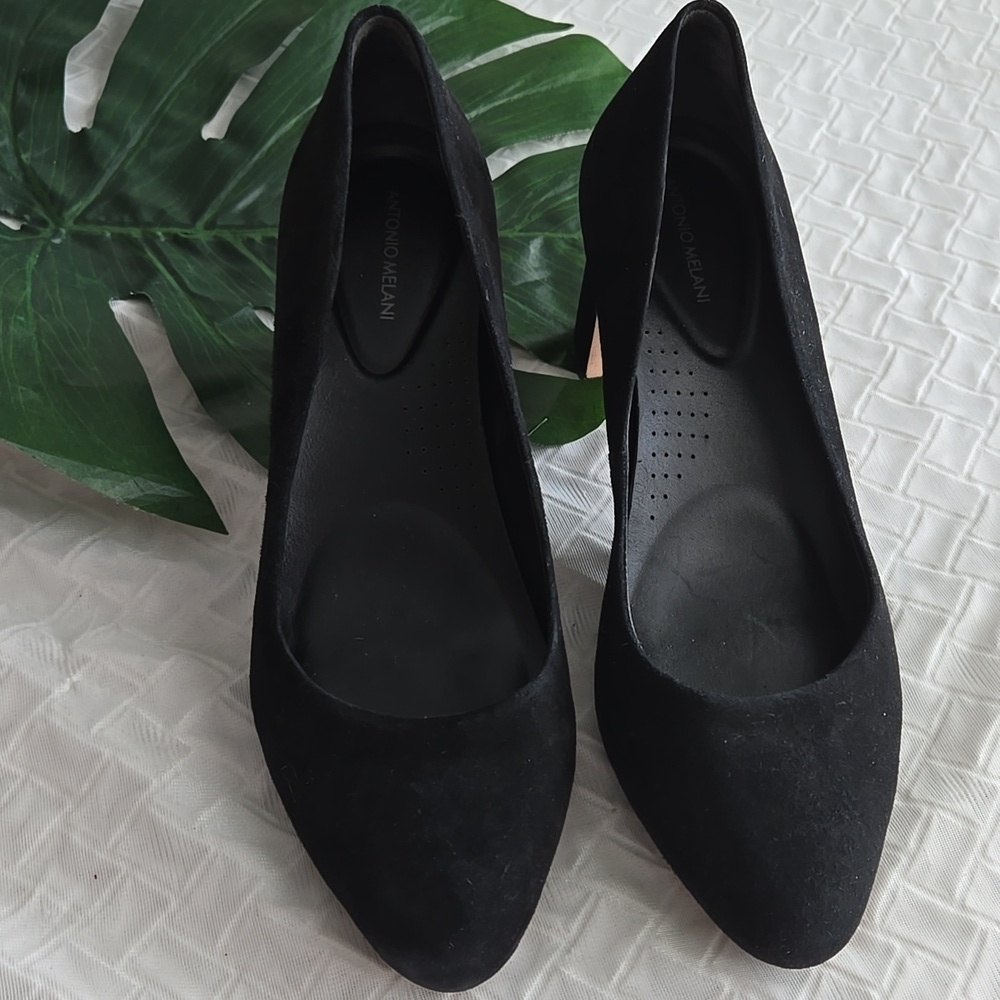 ANTONIO MELANI Black Heels Classic Pumps Mobwife Minimalist - Picture 2 of 13